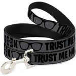 Dog Leash - I'M A GEEK/Glasses Gray/Black
