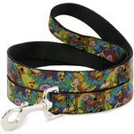 Dog Leash - Scooby Doo and Shaggy Poses/Munchies Tie Dye Multi Color
