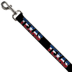 Dog Leash - TEXAS w/Star Black/White/Blue/Red