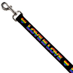 Dog Leash - LOVE IS LOVE/Heart Black/Rainbow