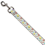 Dog Leash - 90s Nineties Grid Pattern Gray/Multi Pastel