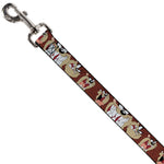 Dog Leash - Tasmanian Devil Expressions Brown