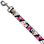 Dog Leash - Penguins w/Cupcakes Fuchsia/Multi Color
