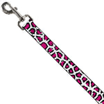 Dog Leash - Leopard White/Fuchsia