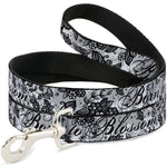 Dog Leash - Born to Blossom Black/White
