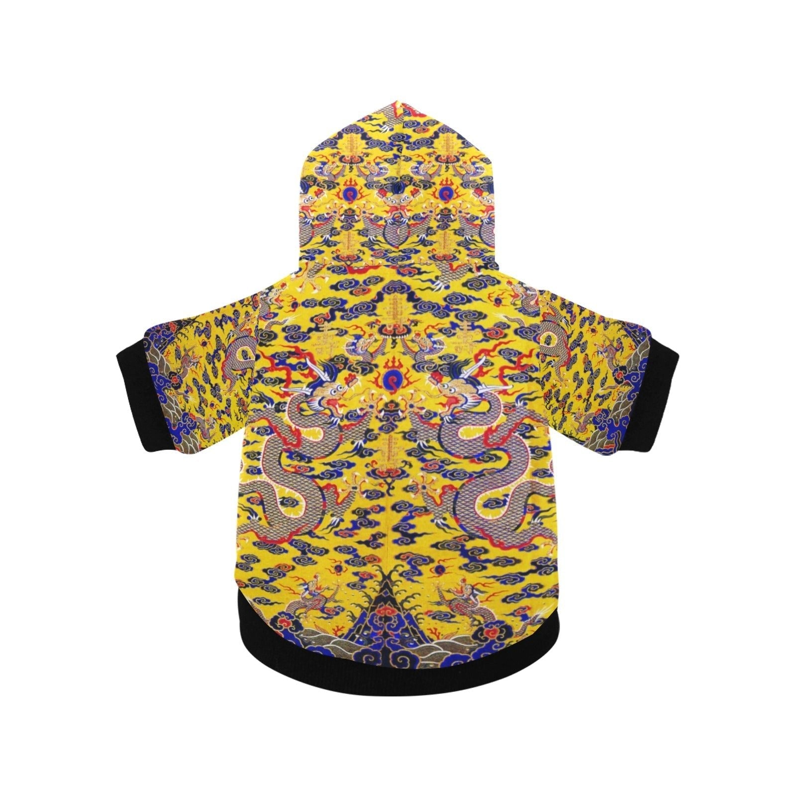 Yellow Imperial Dragon Button Hoodie