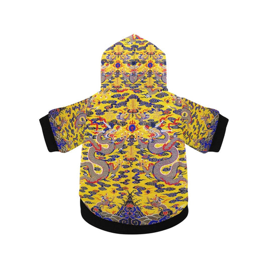 Yellow Imperial Dragon Button Hoodie