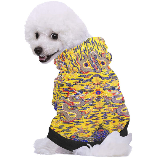 Yellow Imperial Dragon Button Hoodie