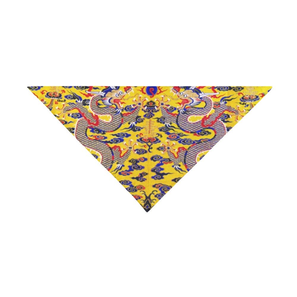 Yellow Imperial Dragon Double-Sided Pet Bandana