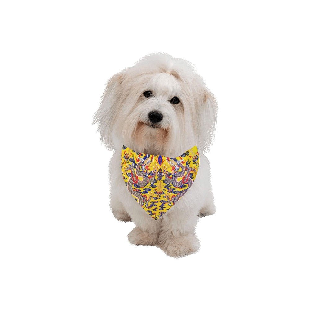 Yellow Imperial Dragon Double-Sided Pet Bandana