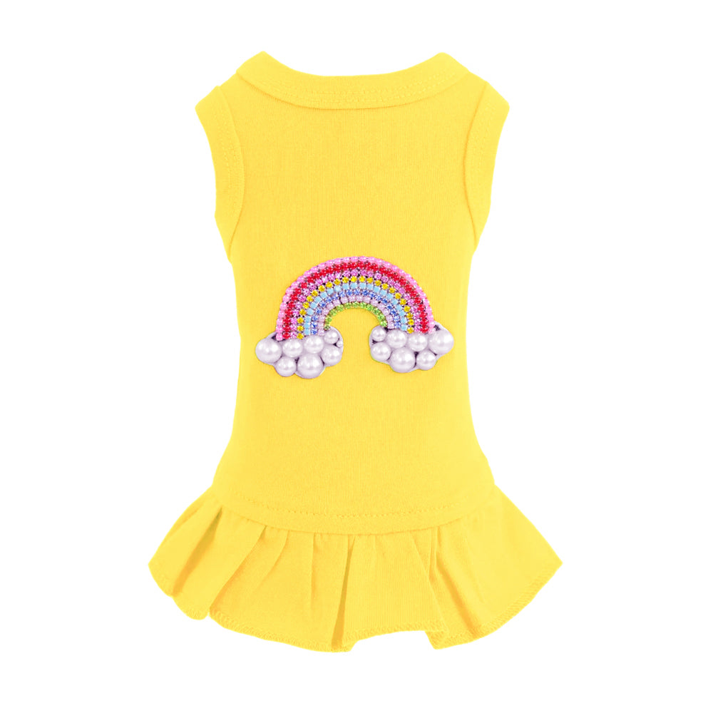 Rainbow Dog Cotton Crystal Dress - Designer Dog Clothes from Southlake Paws
