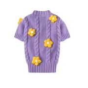 Yellow Daisy Purple Dog Sweater