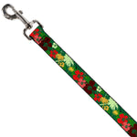 Dog Leash - Tropical Flora Greens/Reds/Gold