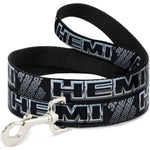 Dog Leash - HEMI Bold Outline 392/426 Black/Silver-Fade