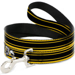 Dog Leash - SUPER BEE Logo/Stripes Black/Yellow/White