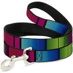 Dog Leash - Zarape7 Vertical Pinks/Blues/Greens/Black