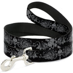 Dog Leash - Skull & Dagger w/Filigree Black/Gray