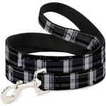 Dog Leash - Plaid Weathered Black/Gray/White