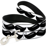 Dog Leash - Plastic Mustache White/Black