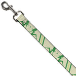 Dog Leash - Mud Flap Girls w/Stripes Tan/Green/Lime Green
