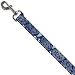 Dog Leash - Bandana/Skulls Royal/White