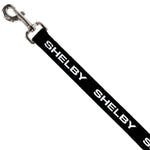 Dog Leash - SHELBY Text Only Black/White