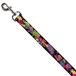 Dog Leash - BD Paint Splatter Black/Neon