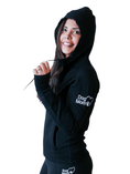Load image into Gallery viewer, Dog Mom Adventures Full Zip Hooded Jacket - Black.
