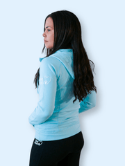 Dog Mom Adventures Full Zip Hooded Jacket - Blue 