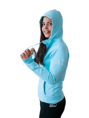 Dog Mom Adventures Full Zip Hooded Jacket - Blue 