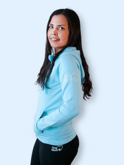 Dog Mom Adventures Full Zip Hooded Jacket - Blue 