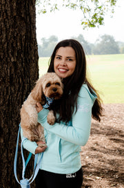 Dog Mom Adventures Full Zip Hooded Jacket - Blue 