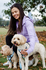 Dog Mom Adventures Full Zip Hooded Jacket - Lilac 