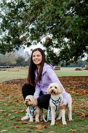 Dog Mom Adventures Full Zip Hooded Jacket - Lilac 