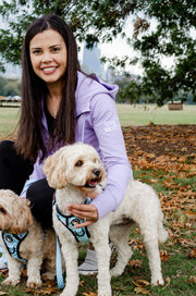 Dog Mom Adventures Full Zip Hooded Jacket - Lilac 