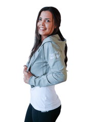 Dog Mom Crop Top Hoodie - Army Green