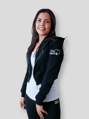 Dog Mom Crop Top Hoodie - Black 