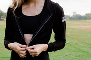 Dog Mom Crop Top Hoodie - Black 