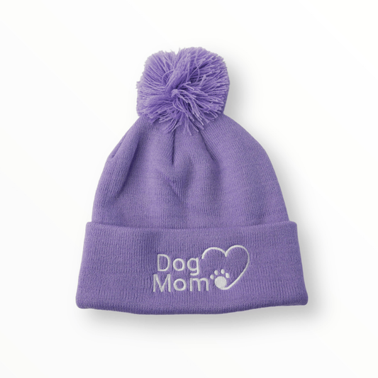 Dog Mom Bobble Beanie - Lilac