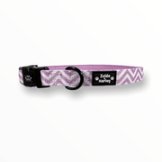 Zig Zag Wag Dog Collar & Free Bow Tie - Pastel Purple 