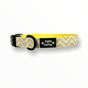Zig Zag Wag Dog Collar & Free Bow Tie - Pastel Yellow 