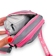 Dog Mom Bag - Grey and Pink 