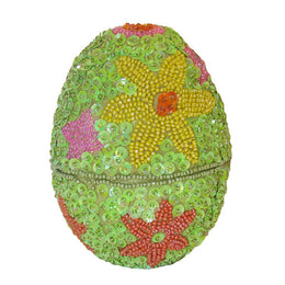 Kurt Adler 5-Inch Decorative Egg Container with Beads and Sequins