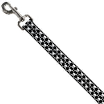 Dog Leash - Top Skulls Black/White