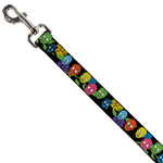 Dog Leash - Skulls & Flowers Black/Multi Color